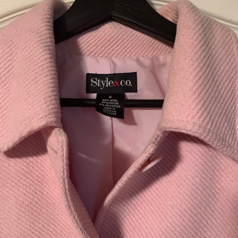 Pink wool coat